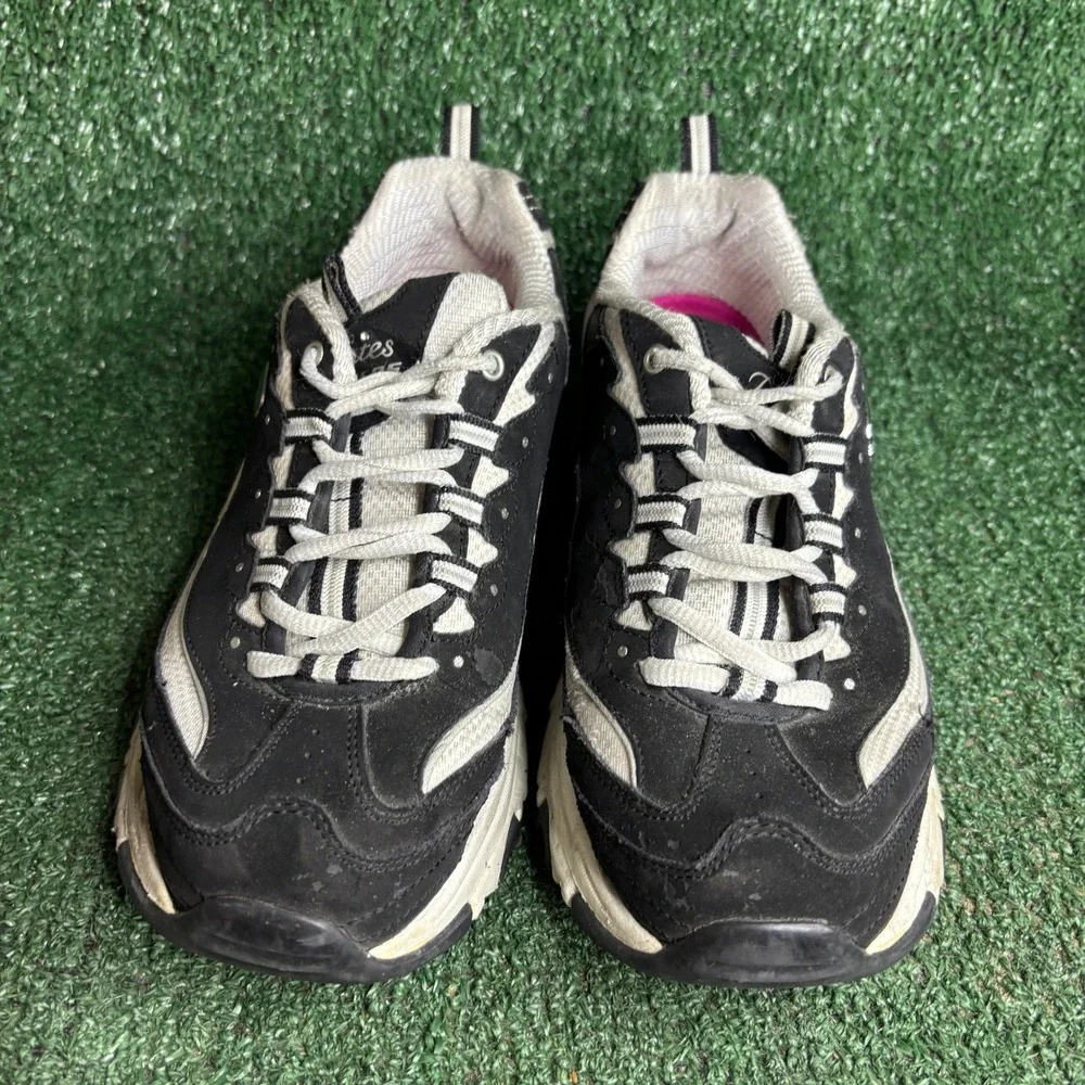 Skechers D Lites Biggest Fan Chunky Platform Athletic Sneaker Black Womens 8.5